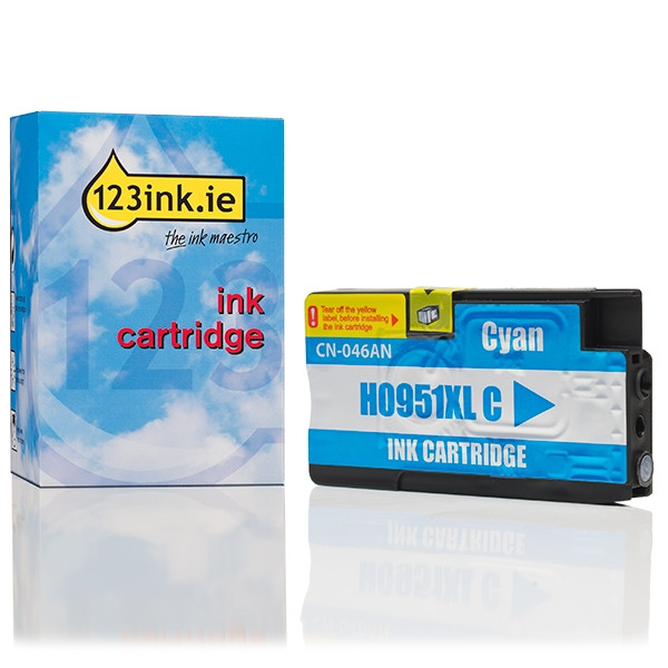 123ink version replaces HP 951XL (CN046AE) high capacity cyan ink cartridge CN046AEC 044137 - 1