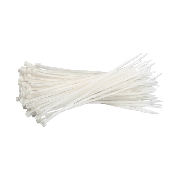 123ink white cable tie, 200mm x 3.6mm (100-pack) 099.0360 302427 - 1