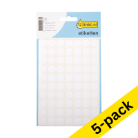 123ink white marking dots, Ø 13mm (280 labels) (5-pack)