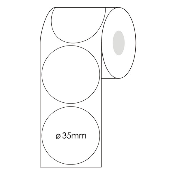 123ink white marking dots Ø 35mm (2,000 labels) 89510 302337 - 1