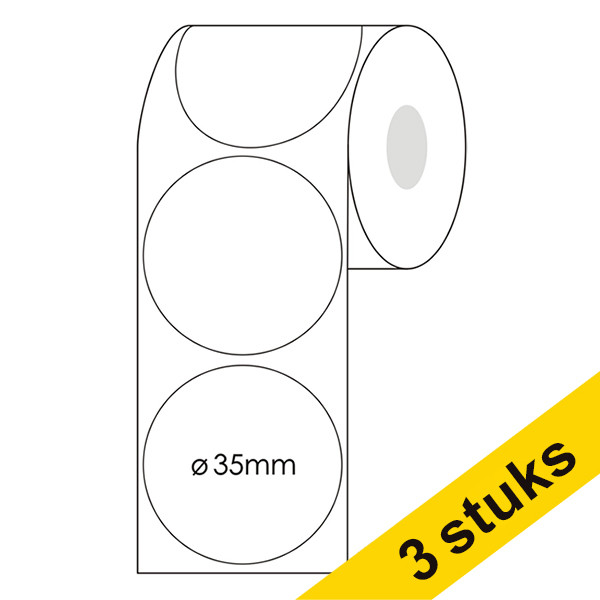 123ink white marking dots Ø 35mm (3 x 2,000 labels)  302359 - 1