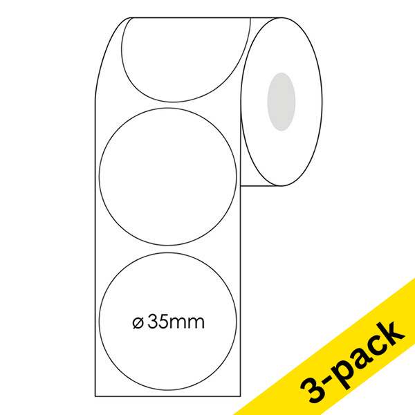 123ink white marking dots Ø 35mm (3 x 2,000 labels)  302359 - 1