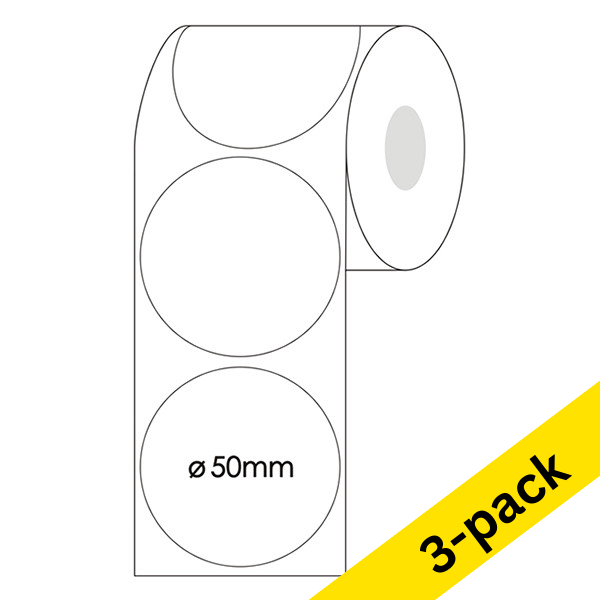 123ink white marking dots Ø 50mm (3 x 2,000 labels)  302364 - 1