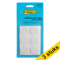 3 x 123ink white round self-adhesive felt pads, 28mm (12-pack)