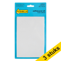 3 x 123ink white self-adhesive felt pads, 100mm x 150mm (2-pack)