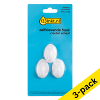 123ink white self-adhesive hook, 1kg (3 x 3-pack)