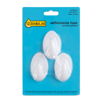 123ink white self-adhesive hook, 2kg (3-pack)