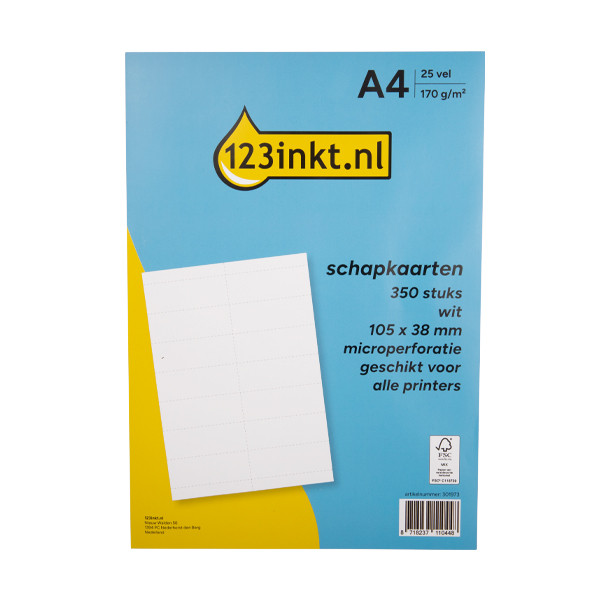 123ink white shelf cards, 105mm x 38mm (350-pack) C32258-25C 301973 - 1