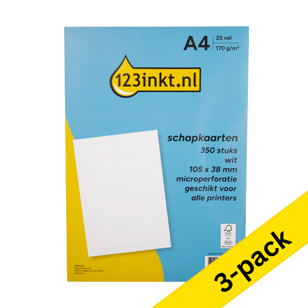 123ink white shelf cards, 105mm x 38mm (3 x 350-pack)  301974 - 1