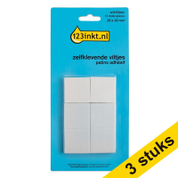 3 x 123ink white square self-adhesive felt pads, 28mm (12-pack)