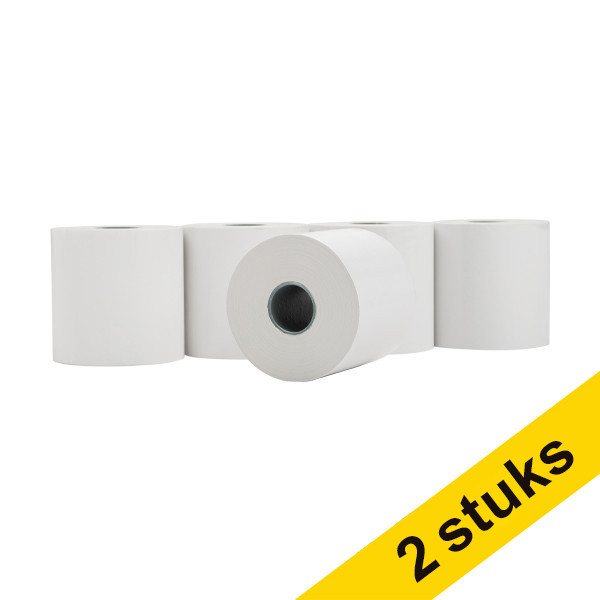 123ink white thermo cash register roll, 60mm x 100mm x 40mm (2-pack)  302109 - 1