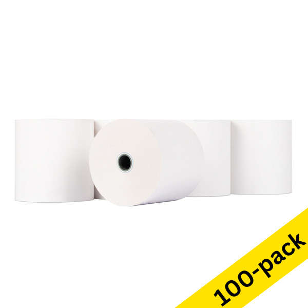 123ink white thermo cash register roll, 60mm x 70mm x 12mm (100-pack)  302117 - 1