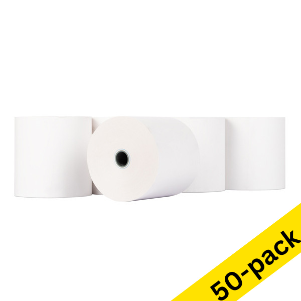 123ink white thermo cash register roll, 60mm x 70mm x 12mm (50-pack)  302116 - 1