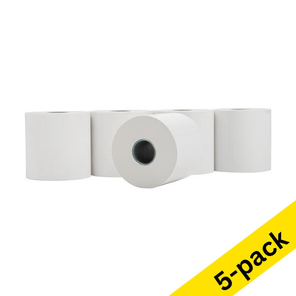 123ink white thermo cash register roll, 60mm x 80mm x 40mm (5-pack)  302112 - 1