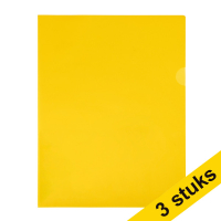 123ink yellow A4 transparent view folder 120 micron (100-pack) (3-pack)