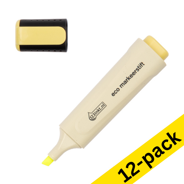 123ink yellow eco highlighter (12-pack)  390576 - 1