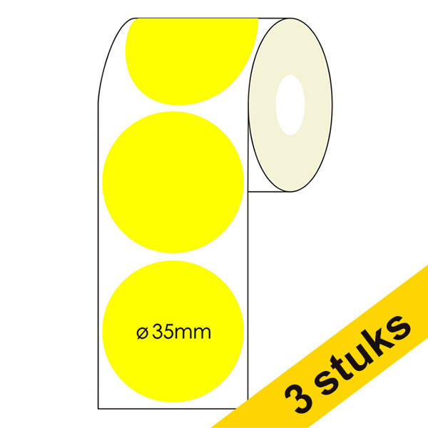 123ink yellow marking dots Ø 35mm (3 x 2,000 labels)  302357 - 1