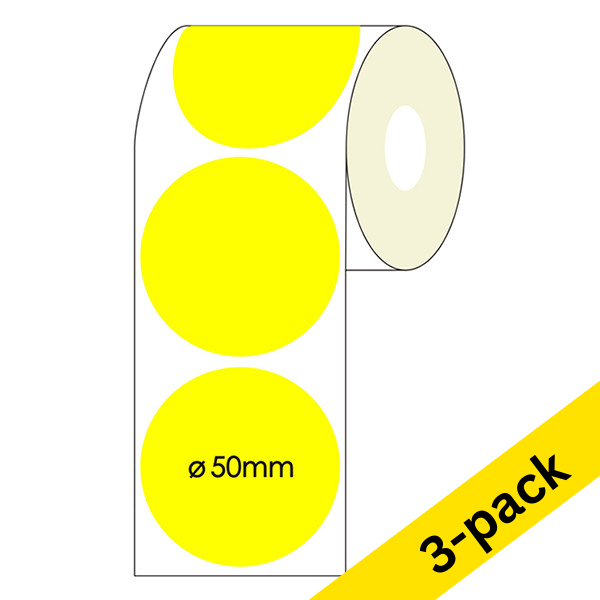 123ink yellow marking dots Ø 50mm (3 x 2,000 labels)  302362 - 1