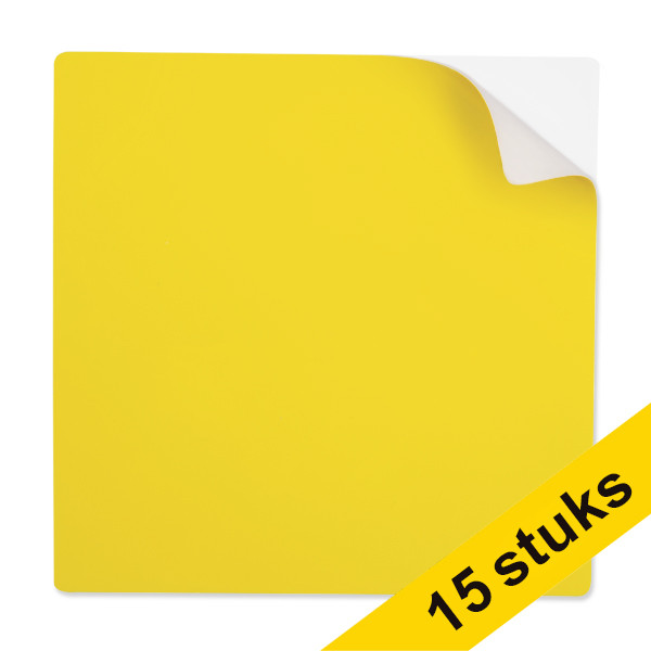 123ink yellow reusable self-adhesive notes, 10cm x 10cm (15-pack)  302121 - 1