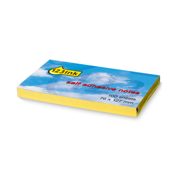 123ink yellow self-adhesive notes, 100 sheets, 76mm x 102mm 21008 657GEC 300005 - 1