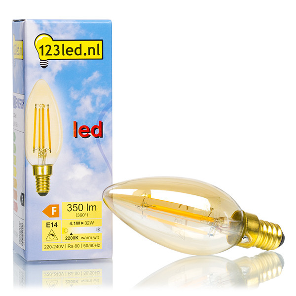 123inkt 123led E14 LED dimmable gold filament bulb 4.1W (32W)  LDR01662 - 1