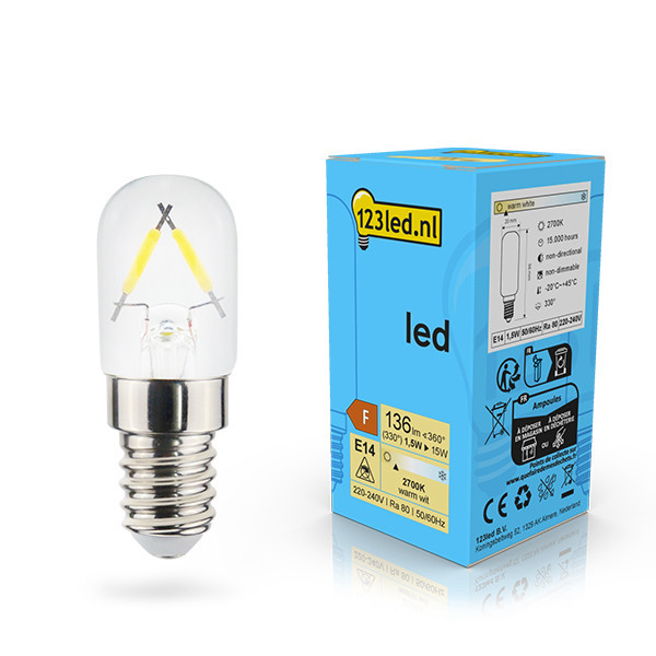 123inkt 123led E14 LED filament capsule bulb 1.5W (15W)  LDR02120 - 1