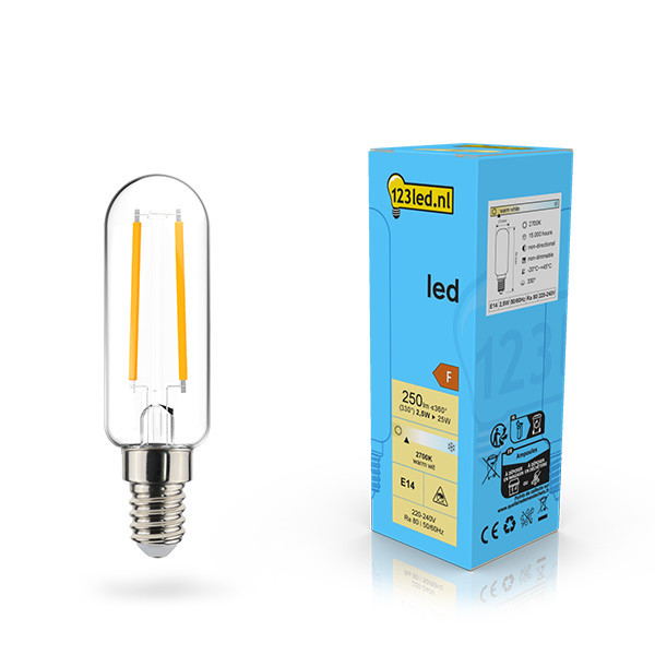 123inkt 123led E14 LED filament clear tube bulb 2.5W (25W)  LDR02124 - 1