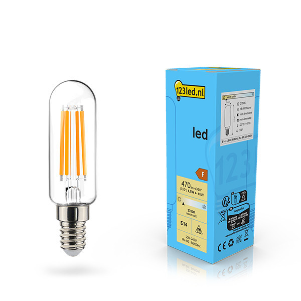 123inkt 123led E14 LED filament clear tube bulb 4.5W (40W)  LDR02126 - 1