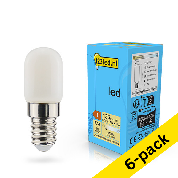 123inkt 123led E14 LED matte capsule bulb 1.5W (15W) (6-pack)  LDR02123 - 1