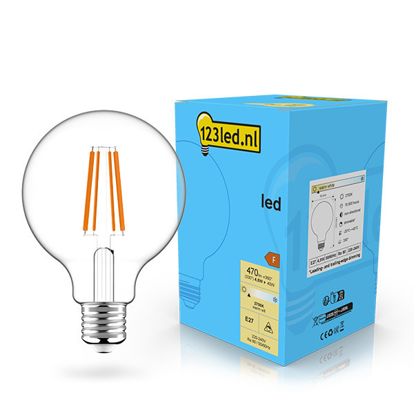 123inkt 123led E27 LED dimmable filament globe bulb 4.5W (40W)  LDR02094 - 1