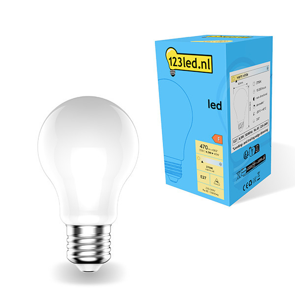 123inkt 123led E27 LED dimmable matte pear bulb 4.5W (40W)  LDR01778 - 1