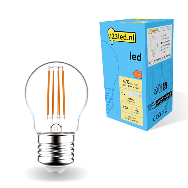 123inkt 123led E27 LED filament ball bulb 4.5W (40W)  LDR01824 - 1