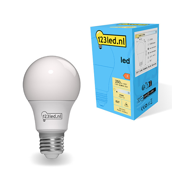 123inkt 123led E27 LED matte pear bulb 2.5W (25W)  LDR01758 - 1