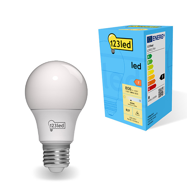 123led E27 LED matte pear bulb 8W (60W) | 4000K LDR01764 123led E27 LED matte pear bulb 8W (60W) | 4000K LDR01764 - 1