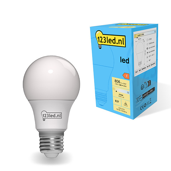 123inkt 123led E27 LED matte pear bulb 8W (60W)  LDR01762 - 1