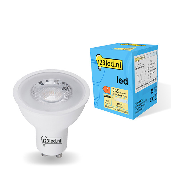 123inkt 123led GU10 LED glass spotlight 4.5W (50W) | 2700K  LDR01724 - 1