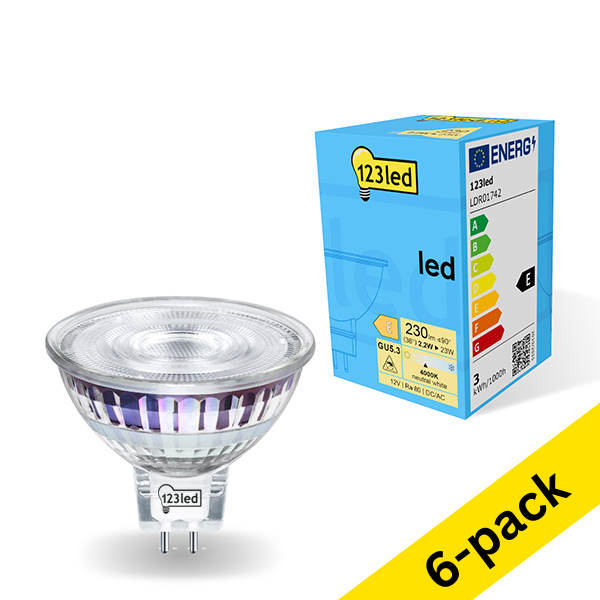 123inkt 123led GU5.3 LED spotlight  2.2W (25W) | 4000K (6-pack)  LDR01743 - 1