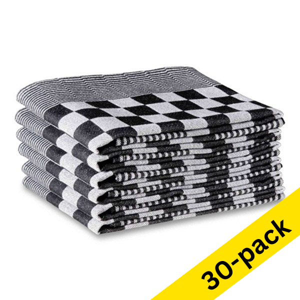 123inkt Black checkered tea towels, 65cm x 65cm (30-pack)  SDR05201 - 1