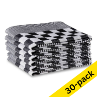 123inkt Black checkered tea towels, 65cm x 65cm (30-pack)  SDR05201