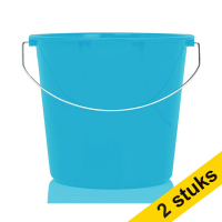 2 x blue household bucket, 10 litres