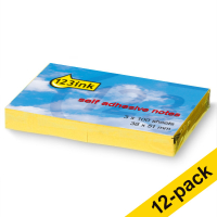 12 x 123ink yellow self-adhesive notes, 100 sheets, 38mm x 51mm