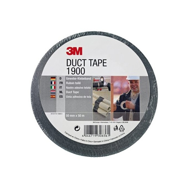 3M 1900 black duct tape, 50mm x 50m 190050B 201460 - 1