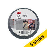 3M 1900 black duct tape, 50mm x 50m (5-pack)