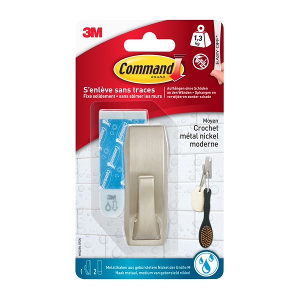 3M Command chrome self-adhesive hook, 1.4kg WMR02BNC 214507 - 1