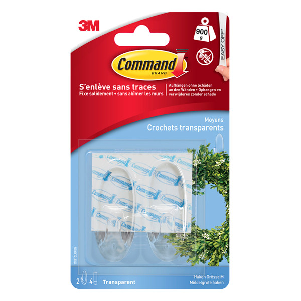 3M Command medium transparent hooks (2-pack) 17091CLR 214556 - 1