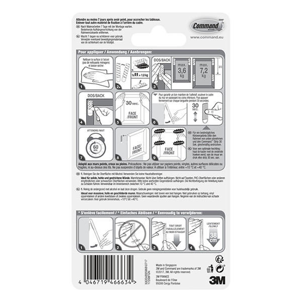 3M Command mounting adhesive strips 7.2 kg (8-pack) 17206C 214500 - 2