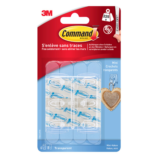 3M Command small transparent hooks (6-pack) 17006CLR 214557 - 1