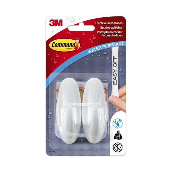 3M Command white self-adhesive hook, 1.6kg (2-pack) W17081C 214506 - 1