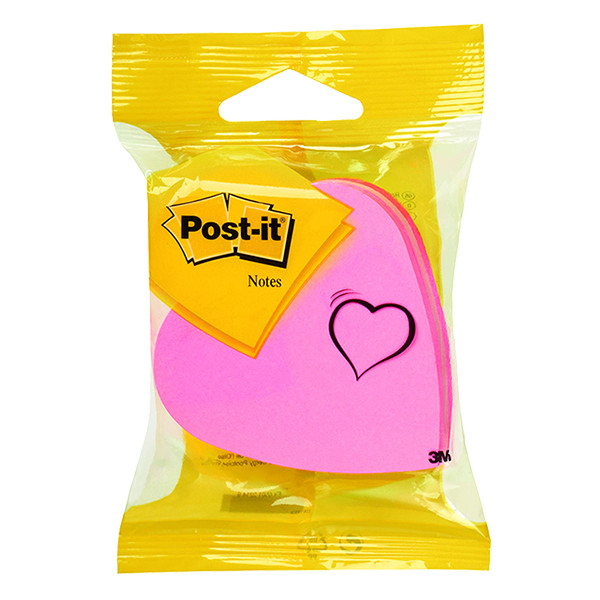 3M Post-it Die-Cut Notes cube fuchsia/pink/light pink heart, 70mm x 70mm 2007H 214581 - 1