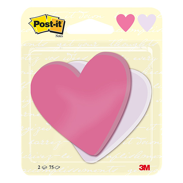 3M Post-it Die-Cut Notes fuchsia/azure blue heart, 70mm x 72mm (2-pack) BC-2075-HT-EU 214573 - 1